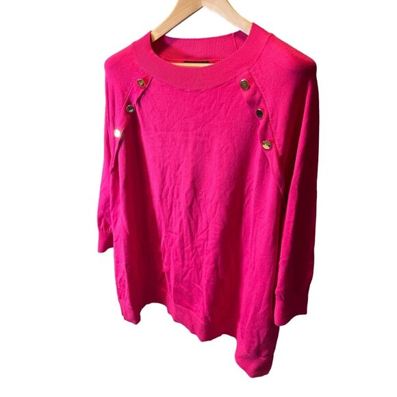 Lane Bryant NWT Pink 3/4 Sleeve Boat Neck Knit Pullover Sweater Sz 22 - Picture 3 of 9